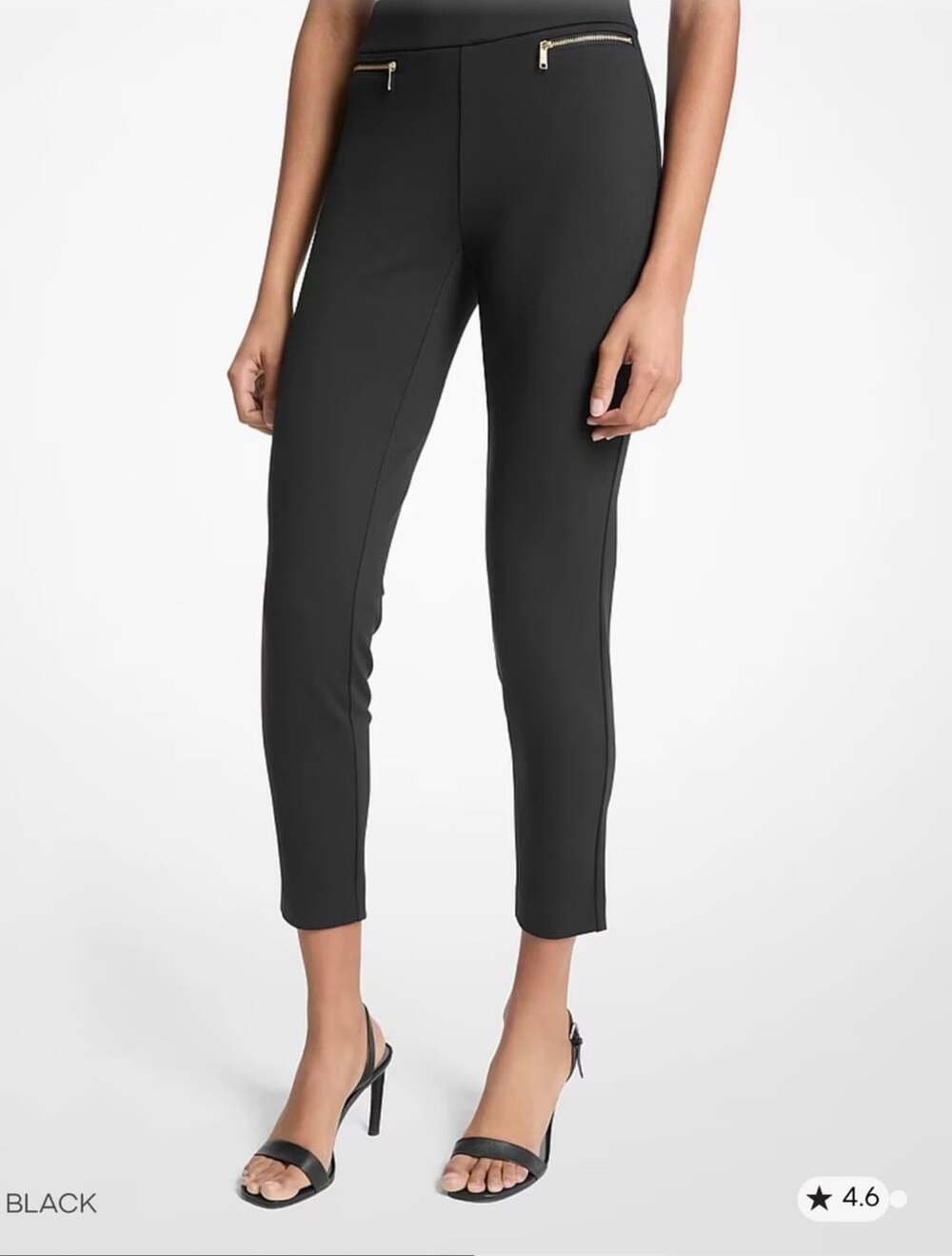 Michael Kors Viscose Blend Zip Pants Size M Black